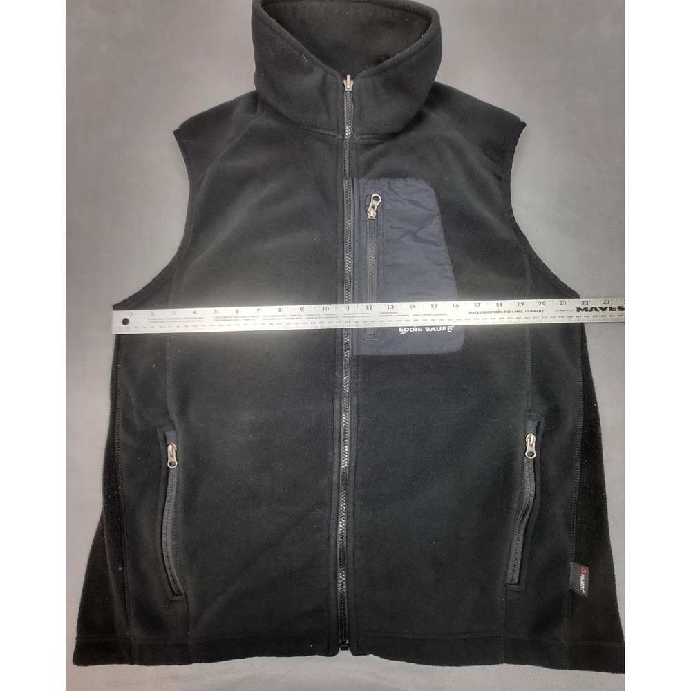 Eddie Bauer Windcutter Fleece Vest Mens Large Black Full Zip Polartec RN 67249 - Picture 3 of 10